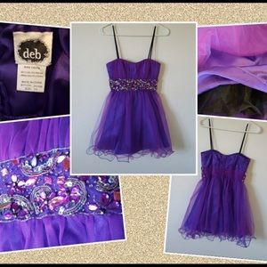 Purple mini dress with tulle
